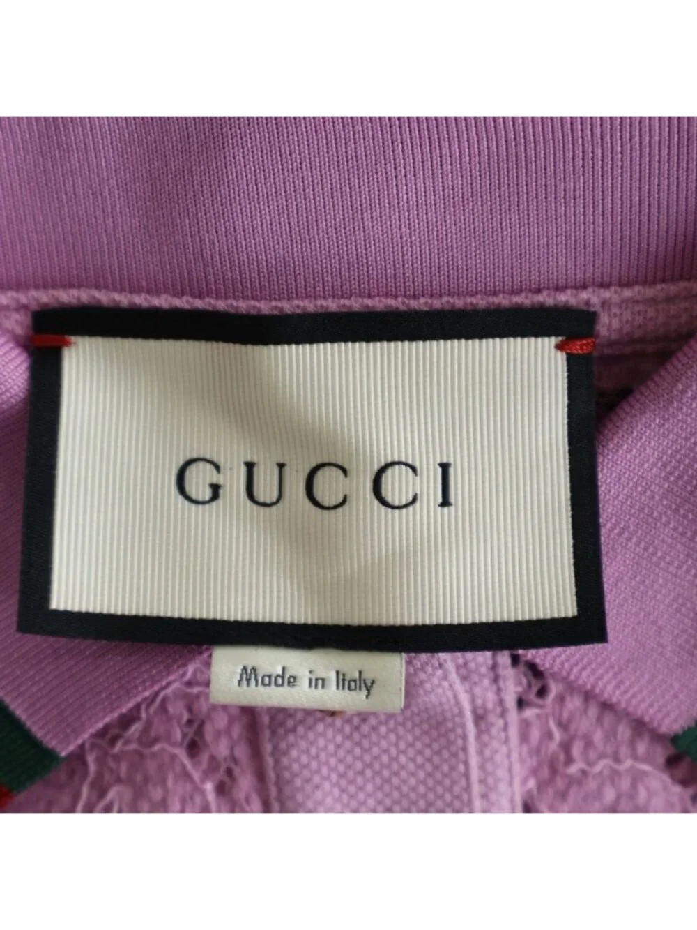 Gucci Polo Shirt Lace Short Sleeve Pink